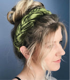 Braided Velvet Headband Size S Olive