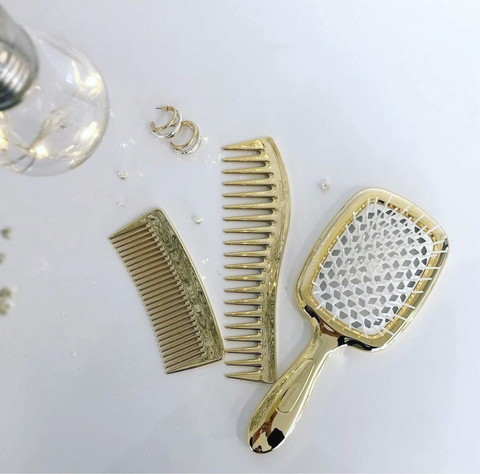 Gold set Superbrush, Wide Tooth Comb, Pocket comb