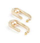 Classy Earrings with Pearl - Ivory