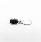 Silver pocket Hairbrush with mirror