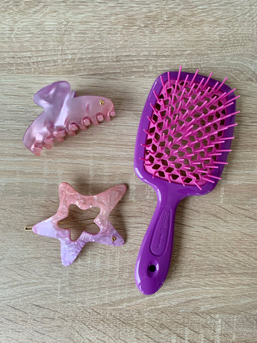 Superbrush, Star Clip and Hair Jaw Set purple