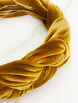 Braided Velvet Headband Size M Mustard