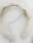 Braided Velvet Headband Size M White