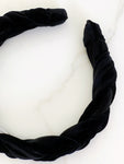 Braided Velvet Headband Size S Black