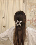 Star Handmade Hair Clip pearl white
