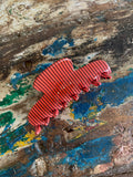 Hair Jaw “Tortoiseshell” - Medium Size - Red stripes