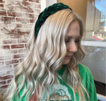 Braided Velvet Headband Size S Dark Green