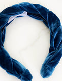 Braided Velvet Headband Size M Blue