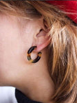Round n' Round Hoop Earrings - Handmade from Italian Acetate ("Tortoiseshell") - Jungle